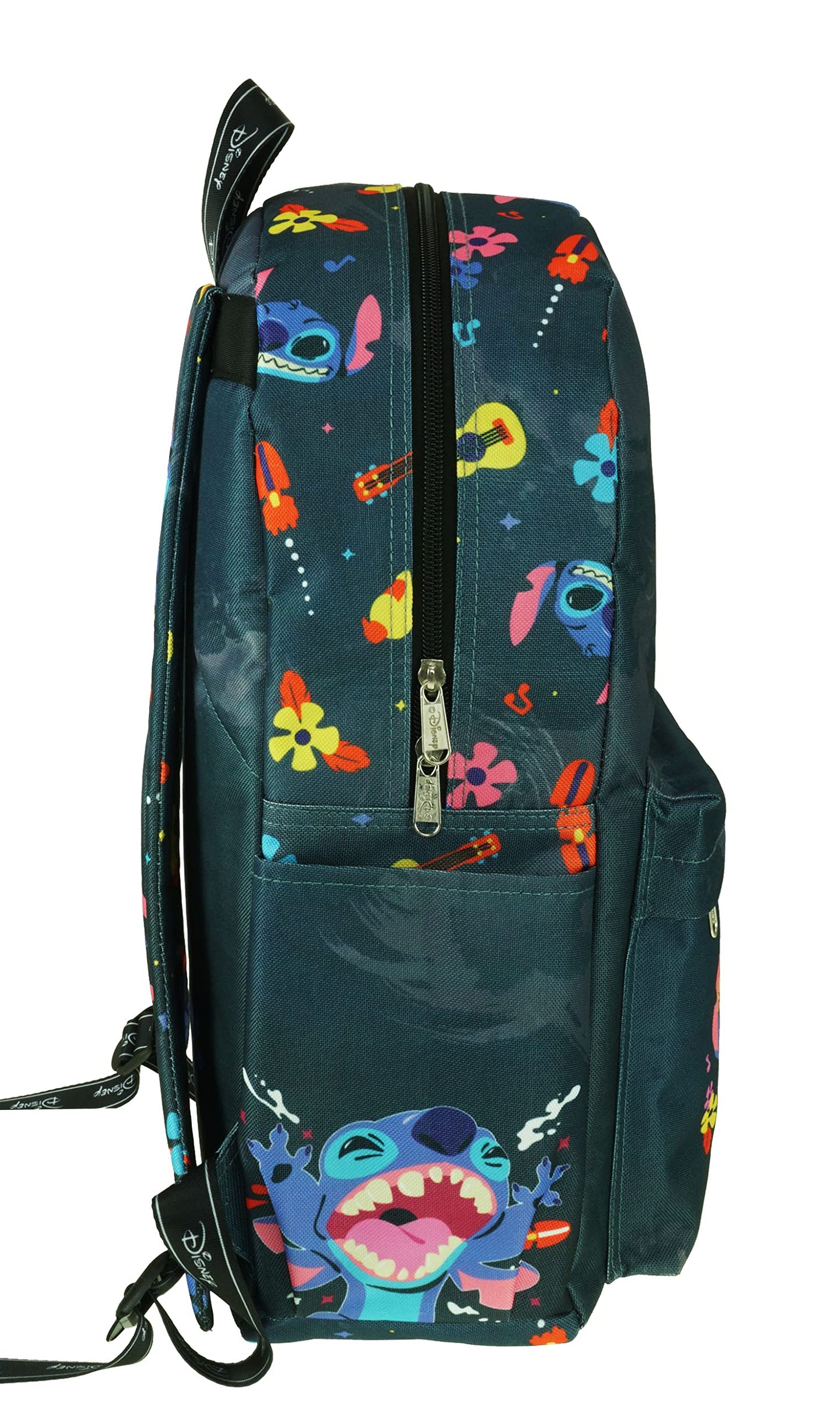 KBNL Classic Disney Lilo & Stitch Backpack with Laptop Compartment for School, Travel, and Work (Black), Multicolor, A22211-Lilo&Stitch