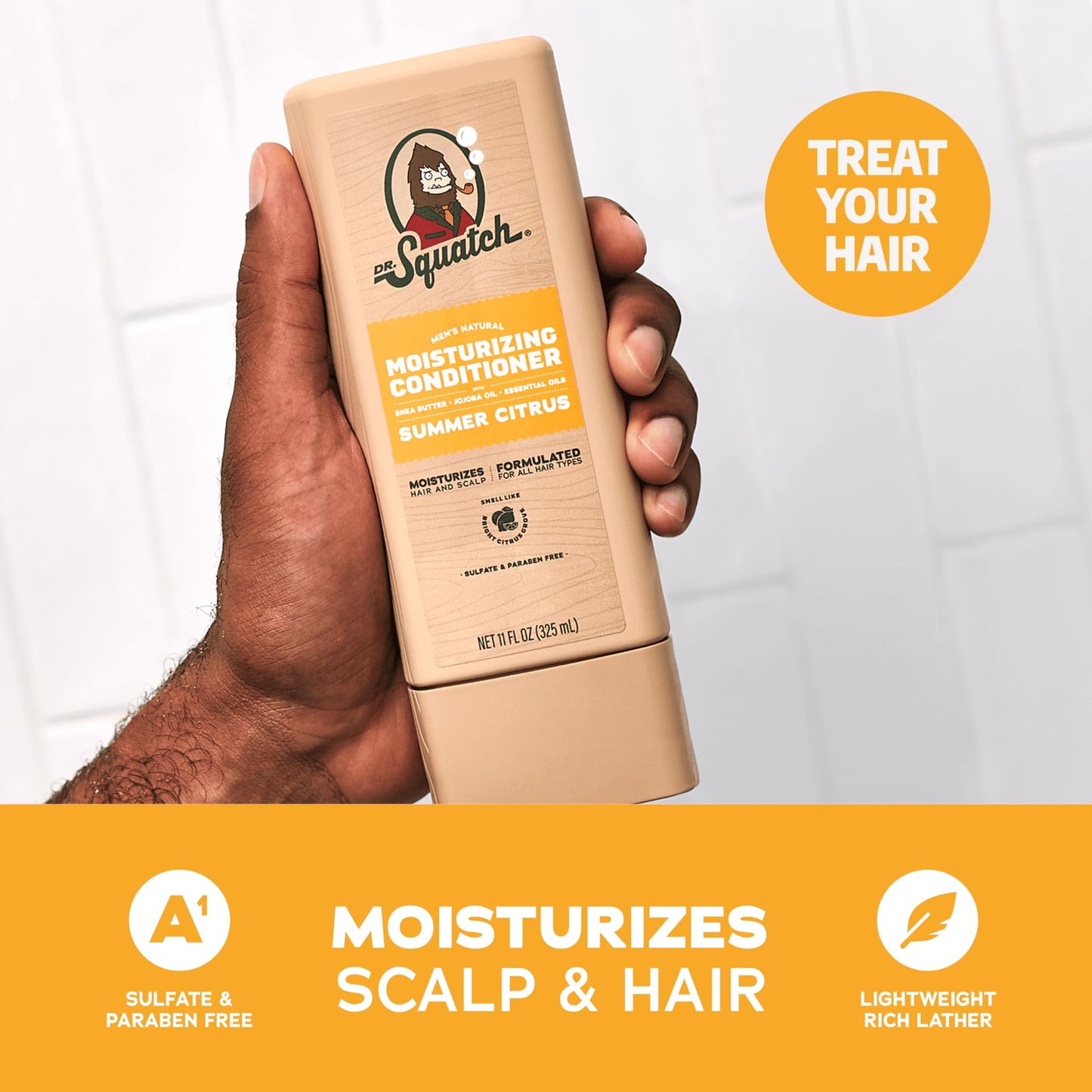 Dr. Squatch Men's Natural Shampoo and Conditioner Set - Sulfate & Paraben Free Natural Shampoo and Conditioner for Men - Scalp Nourishing Formula