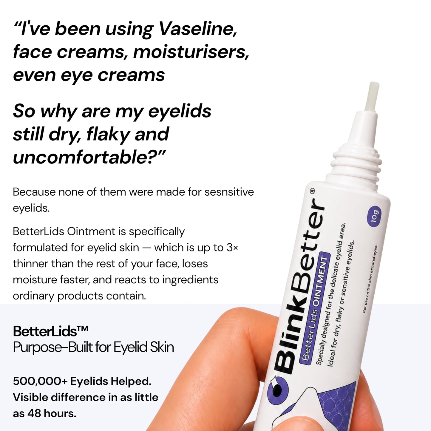 BlinkBetter BetterLids Eyelid Ointment for Dry, Itchy & Sensitive Eyelids - Deep-Moisturising Oat Complex with Shea Butter & Panthenol to Hydrate Beauty and Personal Care BlinkBetter