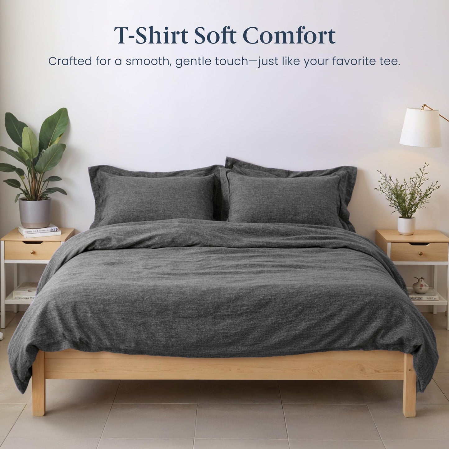 Ella Jayne Jersey Sheets Twin (4 Pieces) All Seasons, Wrinkle Resistant, Cozy Stretchable Knit T-Shirt, Super Soft with Deep Pockets Twin Jersey Sheet