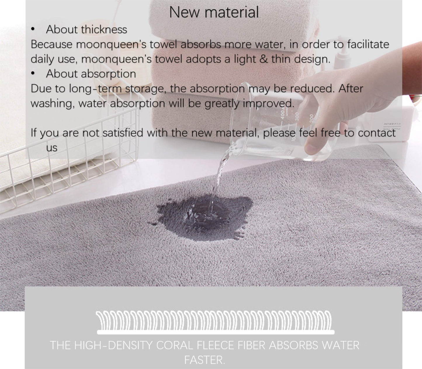 MOONQUEEN Ultra Soft Towel Set - Quick Drying - 2 Bath Towels 2 Hand Towels 2 Washcloths - Microfiber Coral Velvet Highly Absorbent Towel…