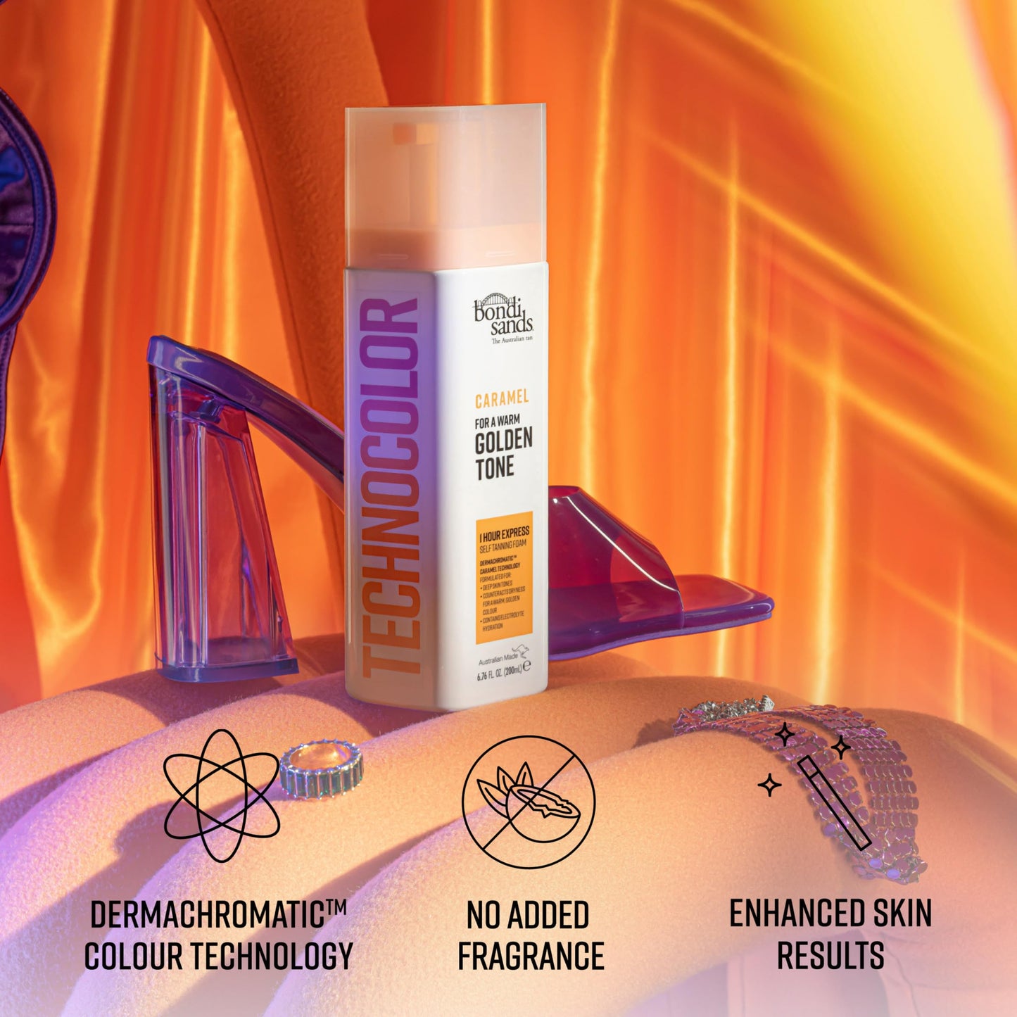 Bondi Sands Technocolor Caramel 1 Hour Express Self Tanning Foam|Best for Deep Skin Tones Looking to Achieve a Warm, Golden Toned Glow|6.76 fl. oz. Beauty and Personal Care Bondi Sands