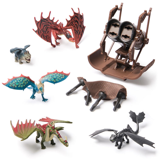 Dreamworks Dragons, 5-Pack Dragon Catcher Set with Hiccup’s Mangler Net Launcher, Kids Toys for Boys & Girls Ages 4 and up