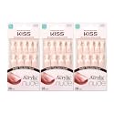 Kiss Salon Acrylic Nude French Nails 28 Count (Breathtaking) (3 Pack) Beauty & Personal Care KISS
