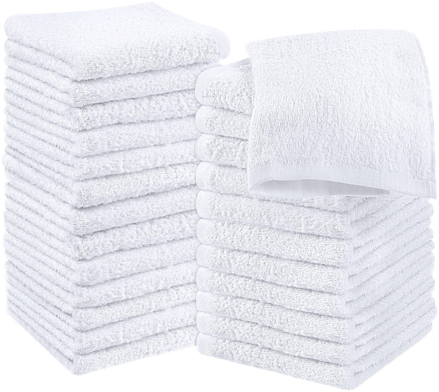 Utopia Towels 24 Pack Cotton Washcloths – 100% Ring Spun, Soft & Absorbent Flannel Face Towels, Premium Quality, White