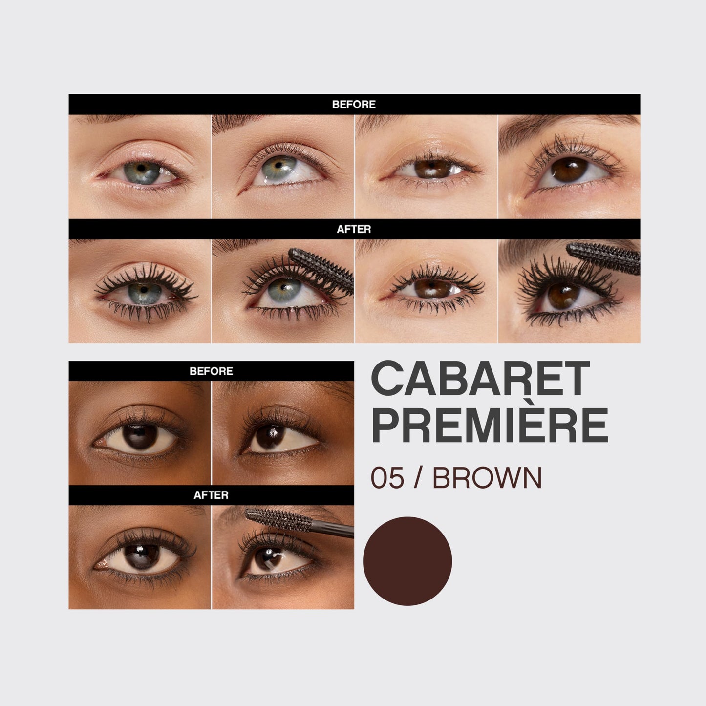 Vivienne Sabó Cabaret Premiere Brown Mascara, Volume and Length, Defining, Curling, No Flaking, No Clumping, Smudge Proof, Washable, Cruelty-Free Beauty and Personal Care Vivienne Sabó
