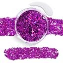 Purple Face Body Glitter Gel,Sparkly Face Glitter for Women,Mermaid Sequins Hair Glitter Makeup?Chunky Glitter Makeup for Face/Body/Hair/Eyes,Easter