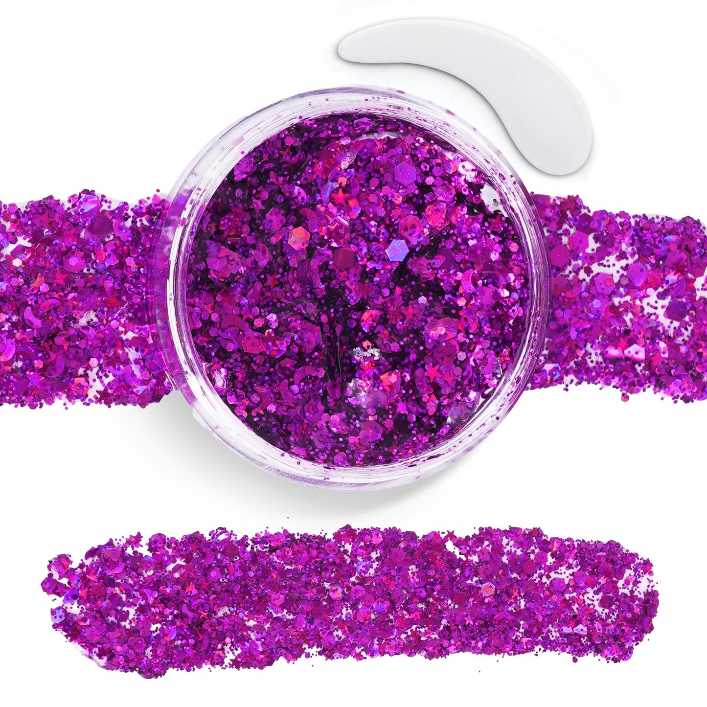 Purple Face Body Glitter Gel,Sparkly Face Glitter for Women,Mermaid Sequins Hair Glitter Makeup?Chunky Glitter Makeup for Face/Body/Hair/Eyes,Easter