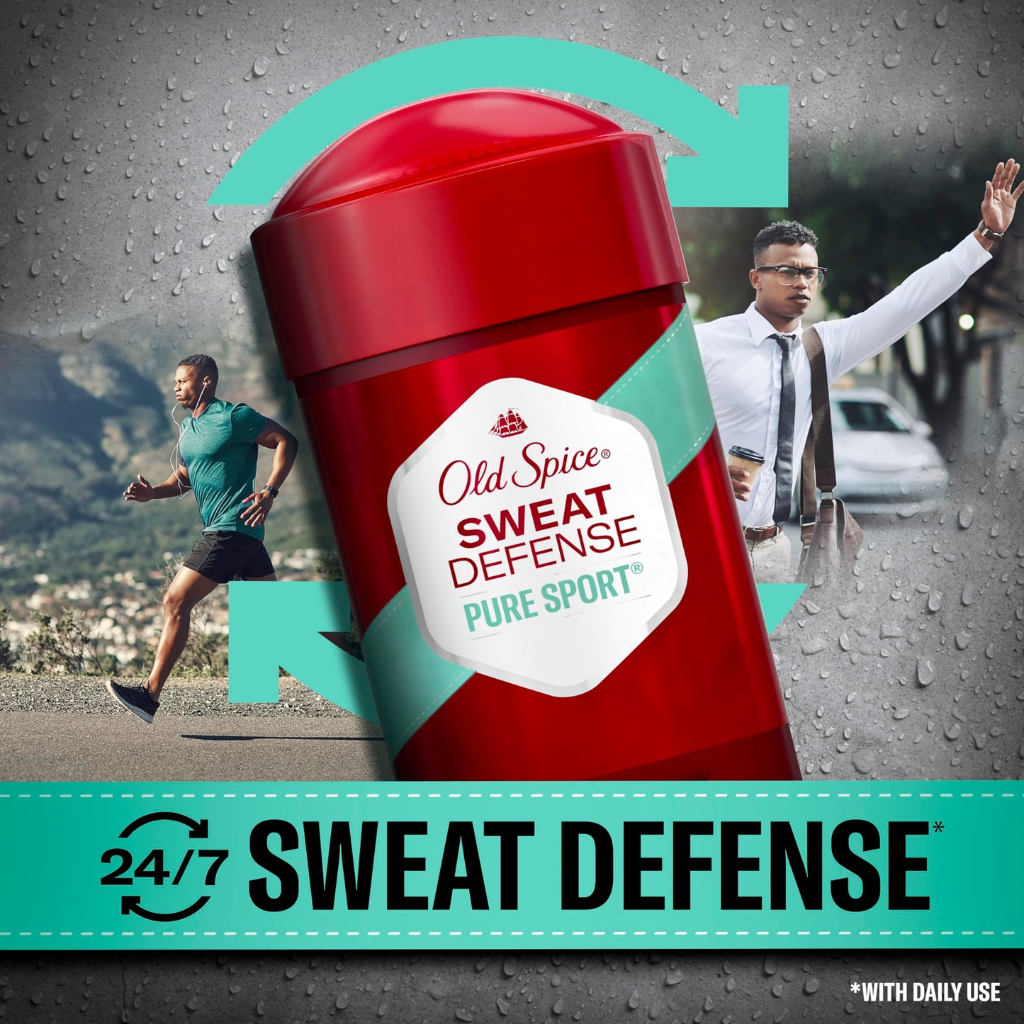 Old Spice Sweat Defense Antiperspirant & Deodorant for Men, 24/7 Ultimate Sweat Protection, Long Lasting Scent, Soft Solid, Pure Sport Scent, 2.6 oz