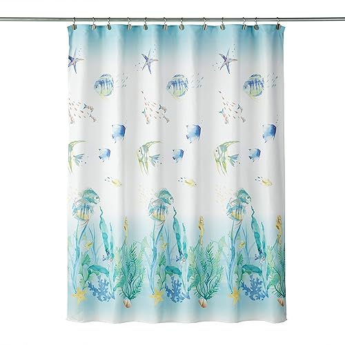 SKL Home by Saturday Knight Ltd. Ocean Watercolor Shower Curtain, Multicolored, 70x72