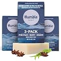 Humble Natural Bar Soap, Star Anise & Palmarosa - Cold Processed Face & Body Soap Bar with Essential Oils - Moisturizing Formula for Long-Lasting