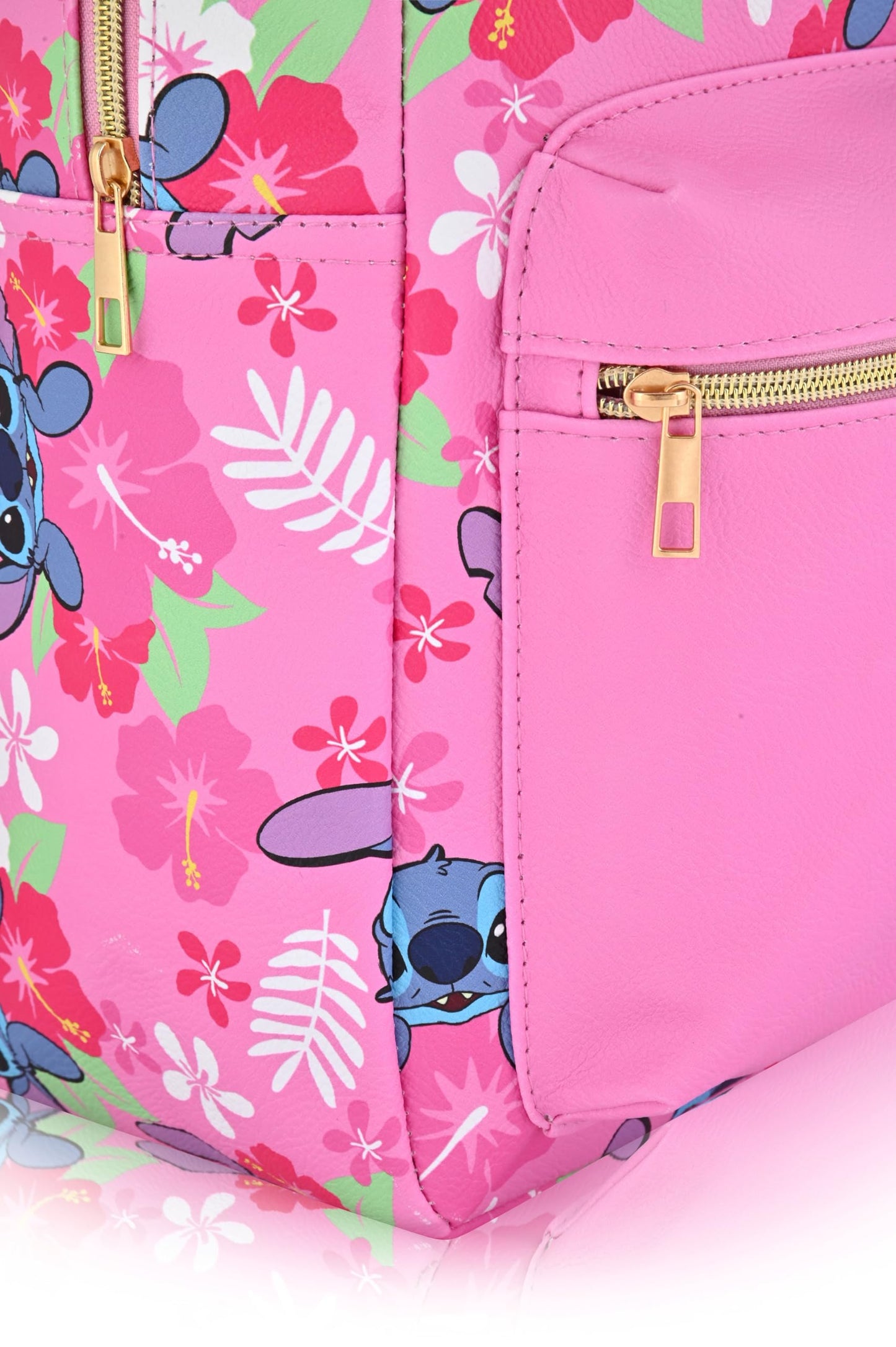 Fast Forward Stitch Backpack, Unisex 16-Inch Daypack, PU Leather, Stitch Design, Cute & Spacious, Adjustable Straps