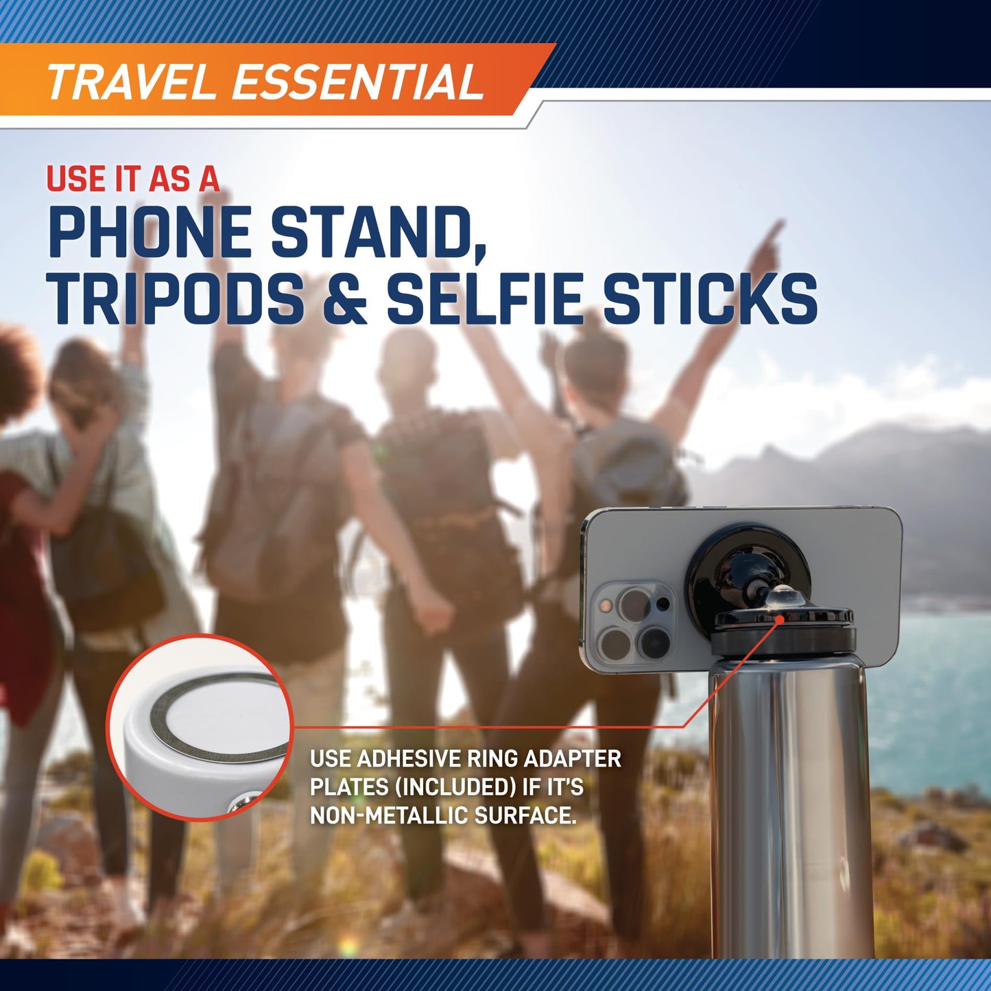 MARCY Magnetic Phone Mount w/Dual Rotating Magnetic Heads for Gym, Selfies, and More MAGMT-8277