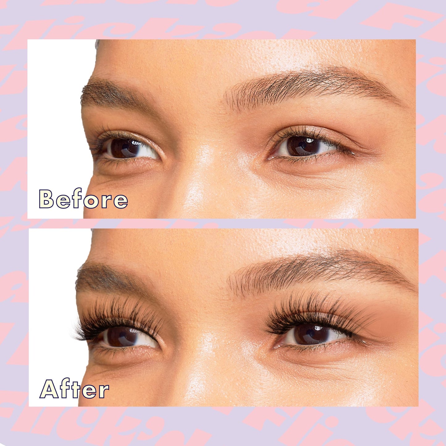 i-ENVY False Lashes Flick'd D-Curl Strip Lashes Volume Bouncy Natural Clear Band Cat Eye Dramatic Trendy Extensions Reusable Eye Lashes (03)