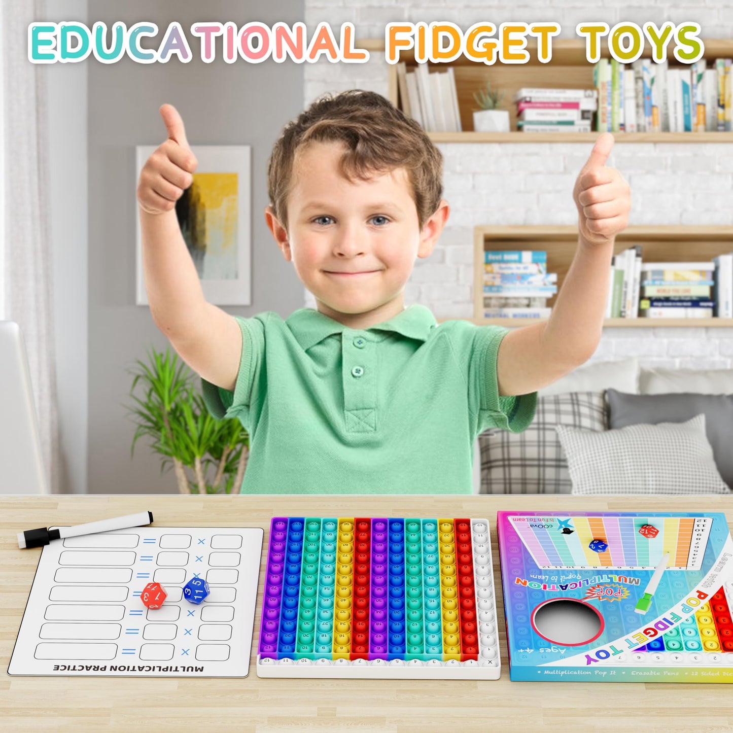 Multiplication Chart Pop It - Multiplication Game Board, 12x12 Times Table Math Game Board for Kids Learning, Educational Multiplication Machine Toy