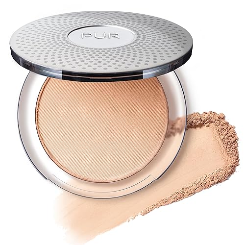 PUR Beauty 4-in-1 Pressed Mineral Makeup Powder Foundation with SPF 15 - Concealer & Finishing Compact Pressed Powder for Face - Buildable Medium