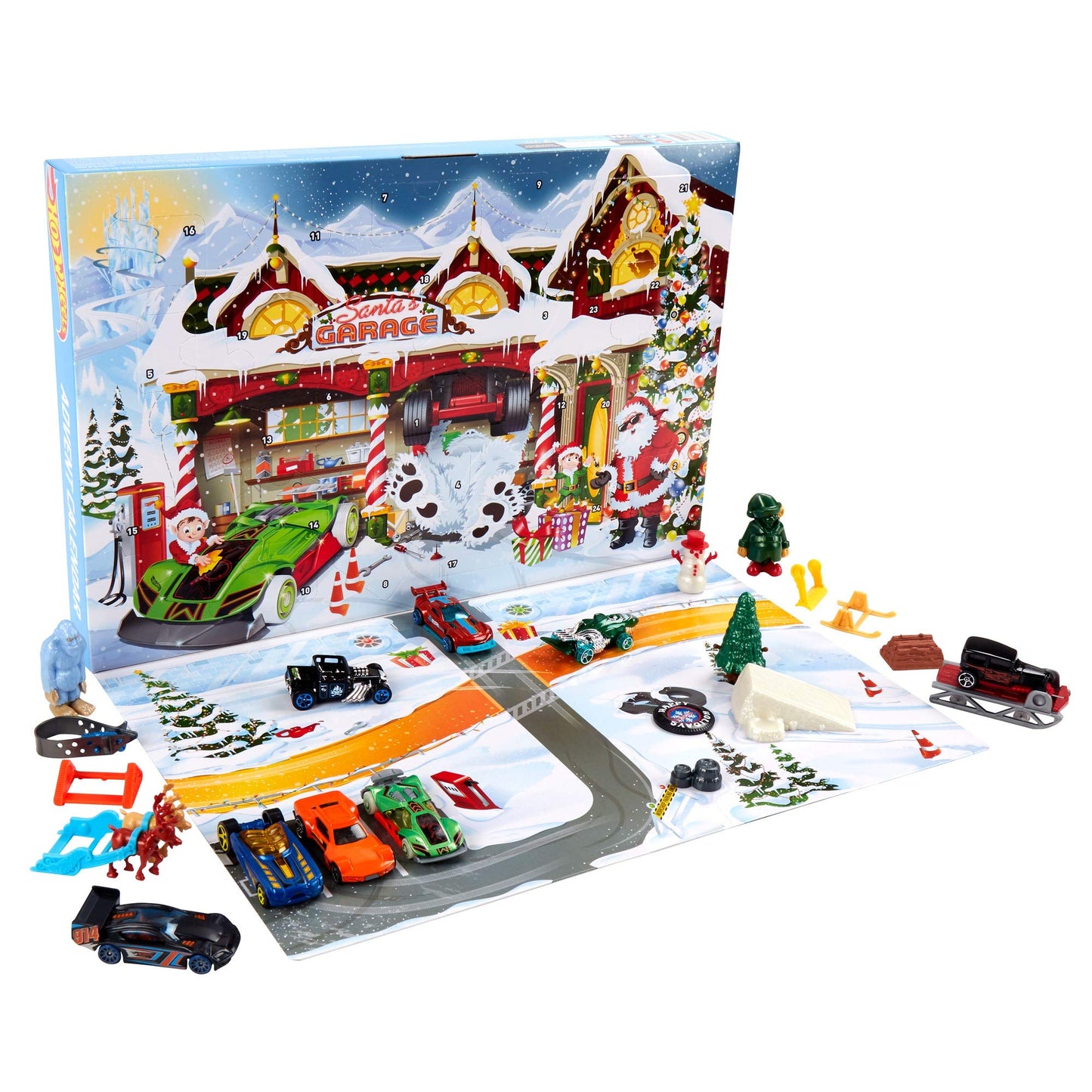 Hot Wheels Advent Calendar 24 Day Holiday Surprises with Cars and Accessories Ages 3 and Older