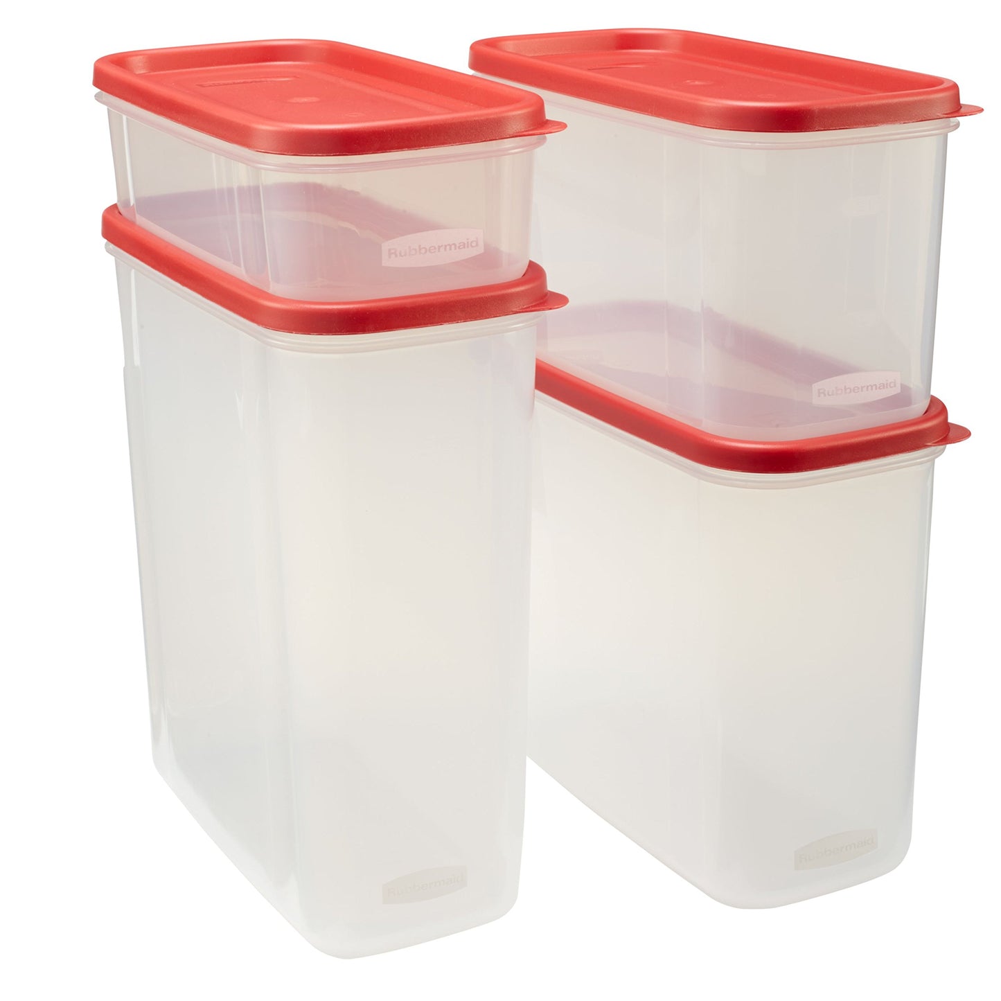 Rubbermaid Modular Canisters, Food Storage Container, BPA-free, 8-piece Set, Red (1776474)