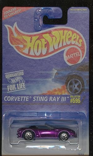Hot Wheels 1995-595 PURPLE Corvette Sting Ray III 1:64 Scale