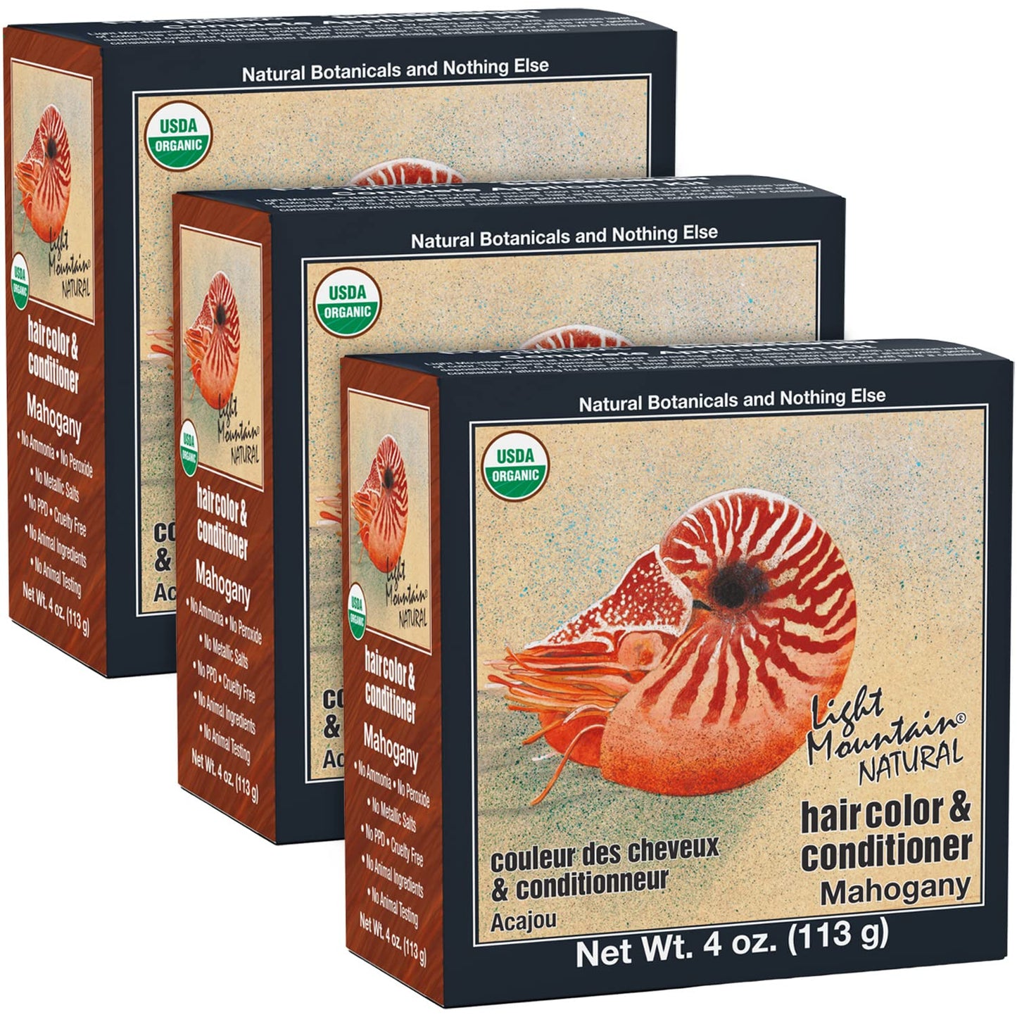 Light Mountain Henna Hair Color & Conditioner - Mahogany Hair Dye for Men/Women, Organic Henna Leaf Powder and Botanicals, Chemical-Free