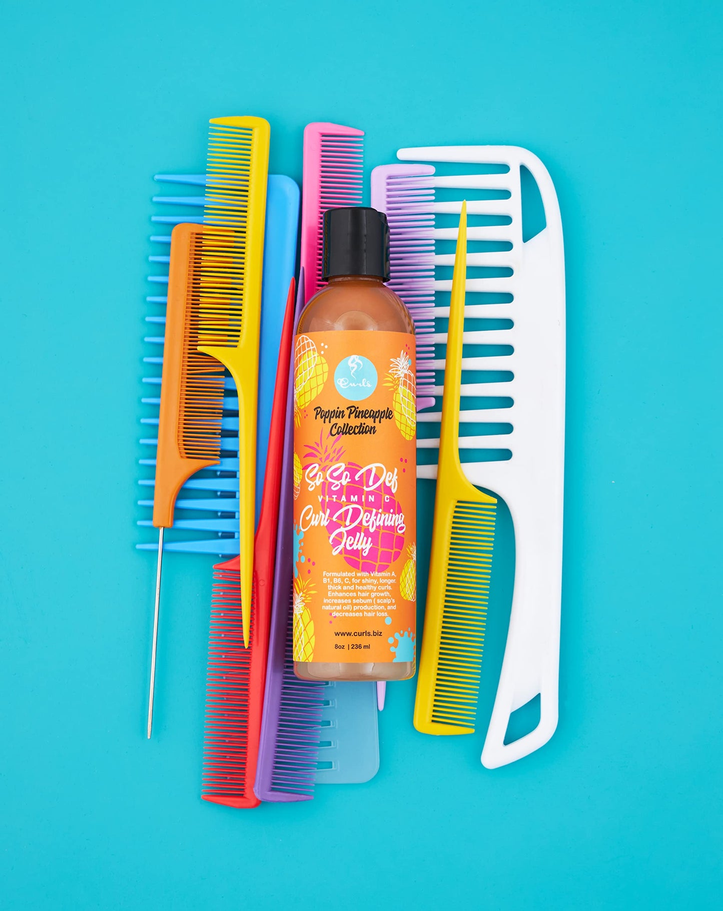 Curls Poppin Pineapple So So Def Vitamin C Defining Jelly - Shinier, Longer, Thicker, Healthier Hair - Hydrating and Frizz Free - All Curly Hair Types