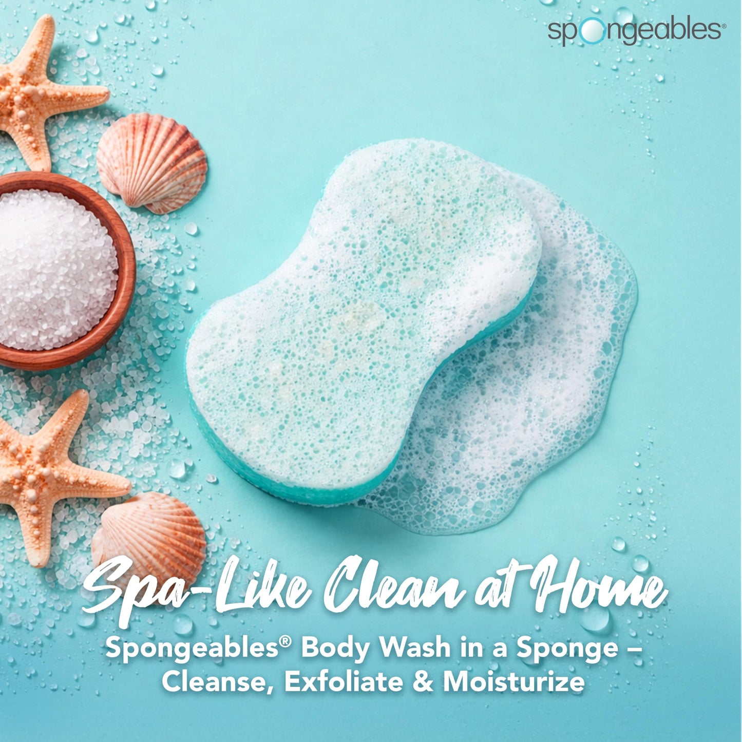 Spongeables Body Wash in a 20+ Wash Sponge, Sea Salt, 3 Count Beauty & Personal Care Spongeables