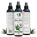 Earth’s Daughter Organic Aloe Vera Gel from Fresh Cut 100% Pure Organic Aloe leaves - Fast Absorbing for Face, Skin, Hair & Body - Vegan, Unscented