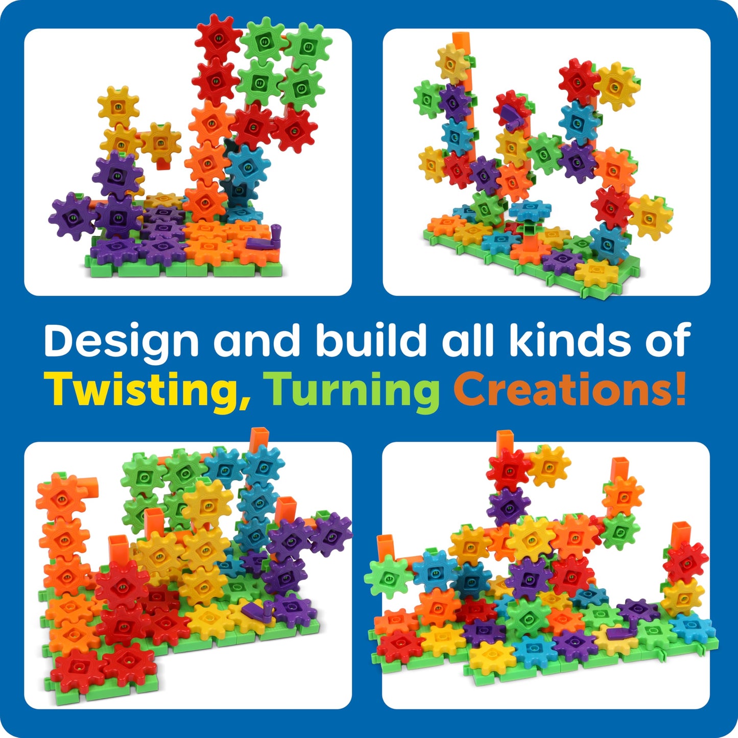 Learning Resources Gears! Gears! Gears! 100-Piece Deluxe Building Set - Preschool STEM Construction Toy for Toddlers and Kids Ages 3+