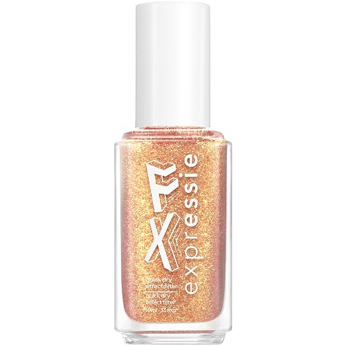 essie Expressie FX Filter Quick-Dry Vegan Nail Polish, Gold Glitter Shimmer Top Coat, 24K, 0.33 fl oz Beauty & Personal Care essie
