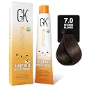 GK HAIR Color Cream 7.0 Intense Natural Blonde - 100% Grey Coverage | Semi, Demi- Permanent Results | 8-10 Vol Semi | 20-30-40 Vol Permanent - Salon