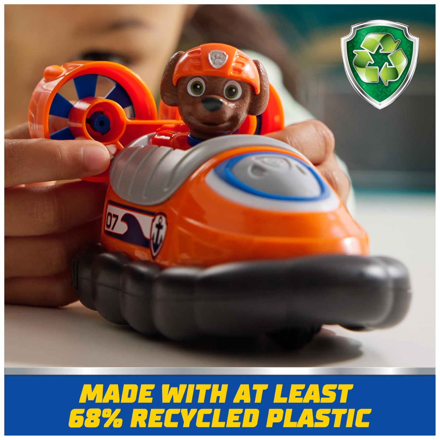 PAW Patrol, Zuma’s Hovercraft, Toy Vehicle with Collectible Action Figure, Sustainably Minded Kids Toys for Boys & Girls Ages 3 and Up
