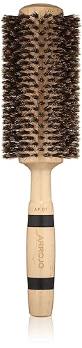 ARROJO Large Round Hair Brush - Large Round Brush for Blow Drying & Styling - Boar Bristle Hair Brush for Volume & Smoothness - Round Hair Brushes