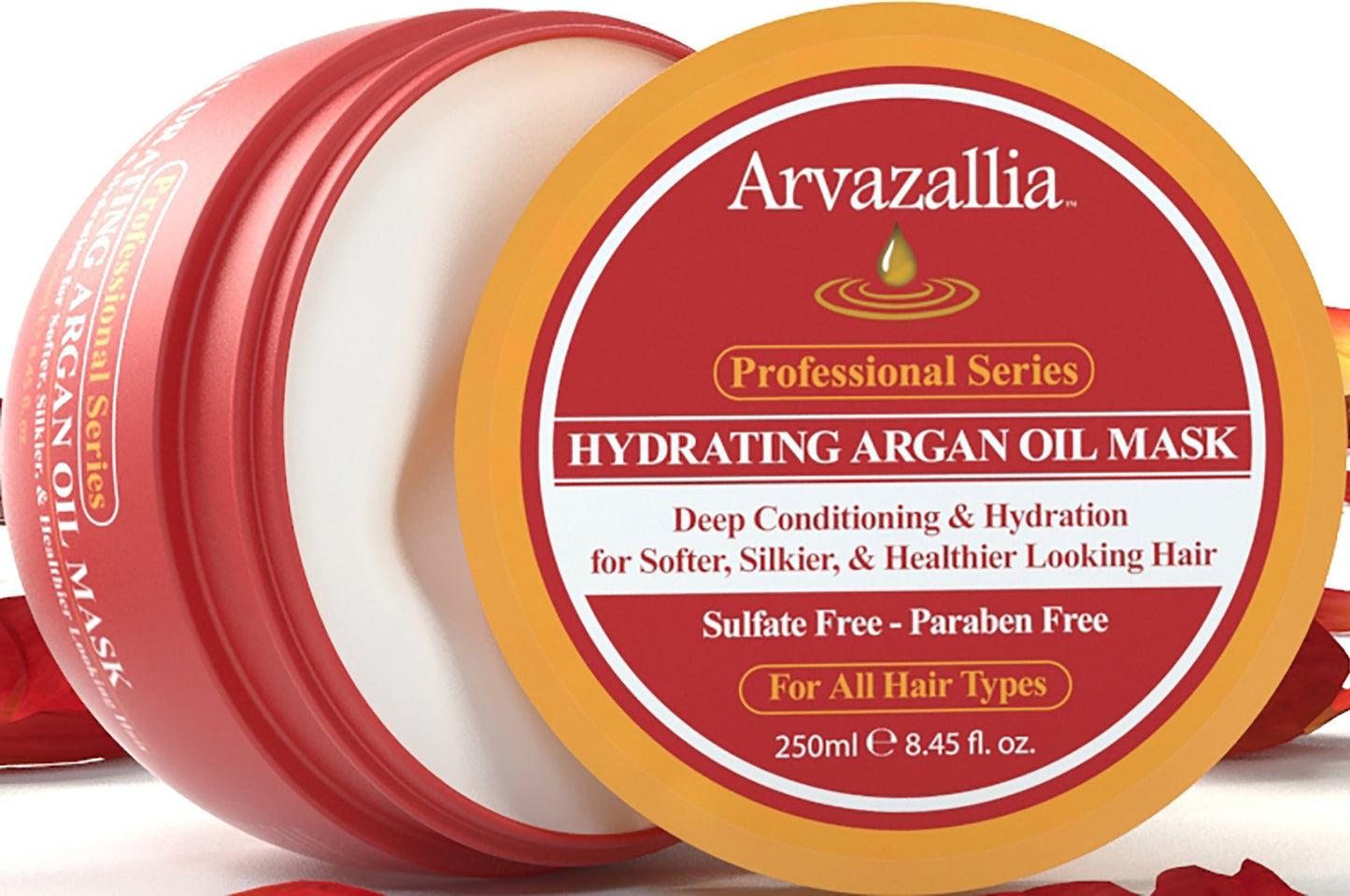 Arvazallia Hydrating Argan Oil Hair Mask and Deep Conditioner for Dry or Damaged Hair (8.45 oz Jar) Beauty and Personal Care Arvazallia