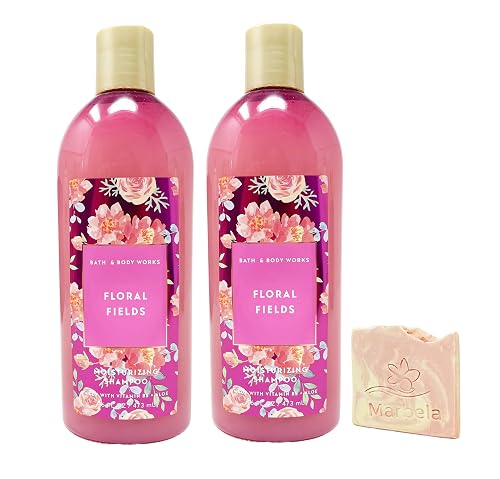Bath & Body Works Floral Field - 2 Pack Of Moisturizing Shampoo with a Himalayan Salts Springs Sample Soap