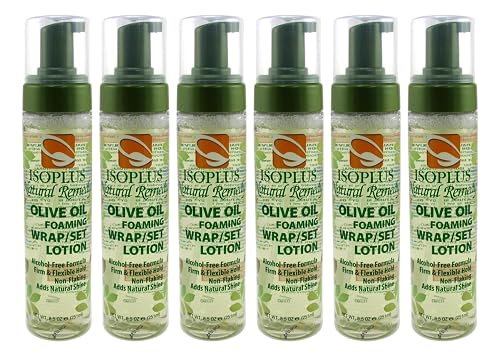 Isoplus Natural Remedy Olive Oil Foaming Wrap/Set Lotion 8.5 Ounce (Pack of 6)