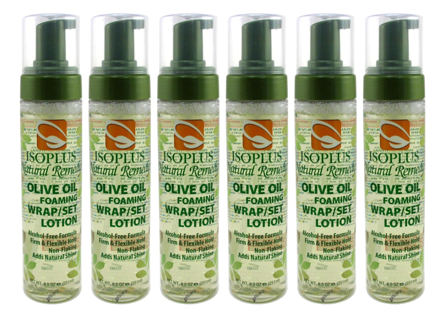 Isoplus Natural Remedy Olive Oil Foaming Wrap/Set Lotion 8.5 Ounce (Pack of 6)