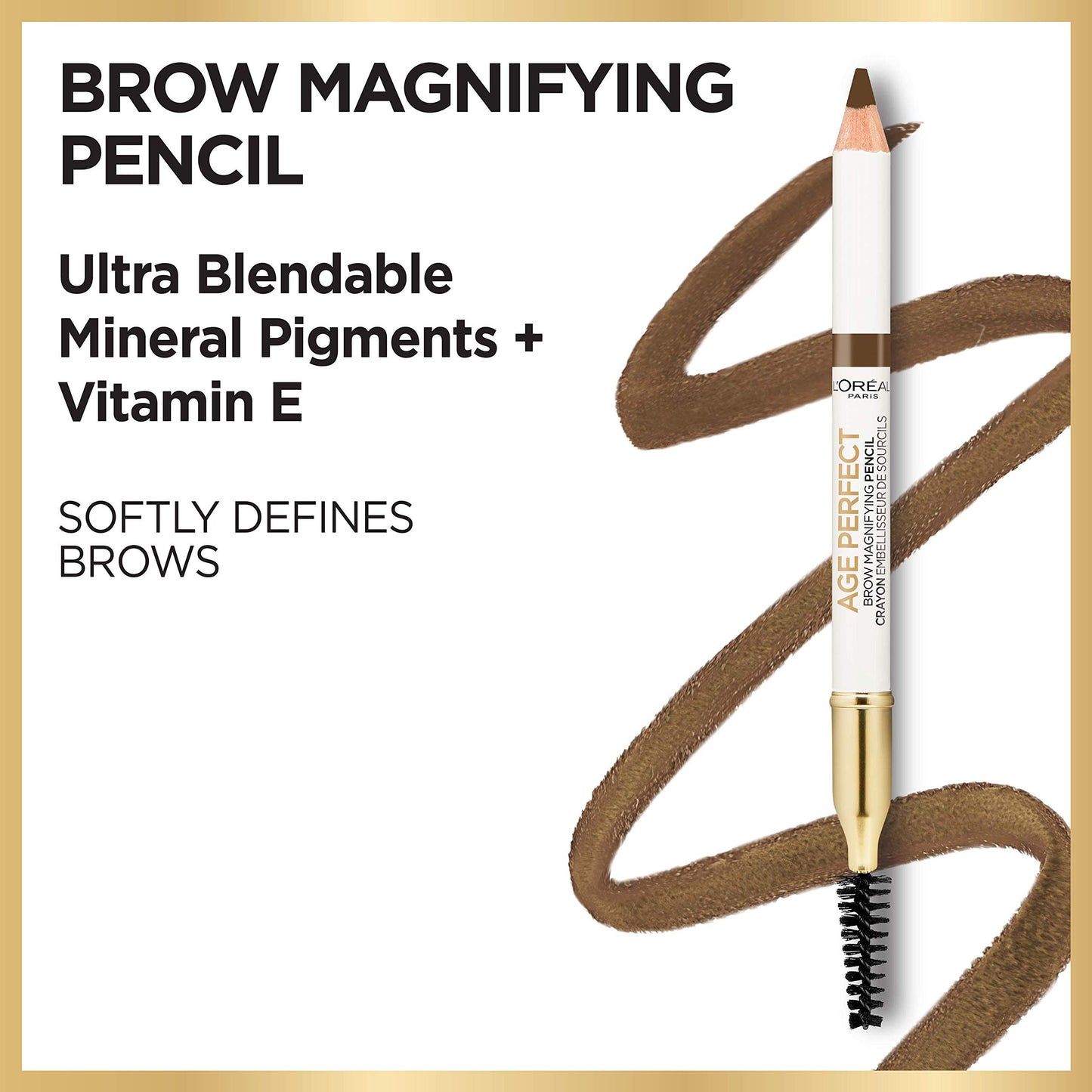 L’Oréal Paris Age Perfect Brow Magnifying Pencil with Vitamin E, Deep Brown