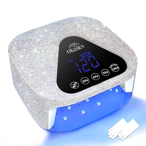 Okasiuv UV LED Nail Lamp with UV Gloves,Magnetic Metal Mirror Base Cordless Nail Dryer, Gel Polish Curing Light with 4 Timers,Touch Control Beauty & Personal Care Okasiuv