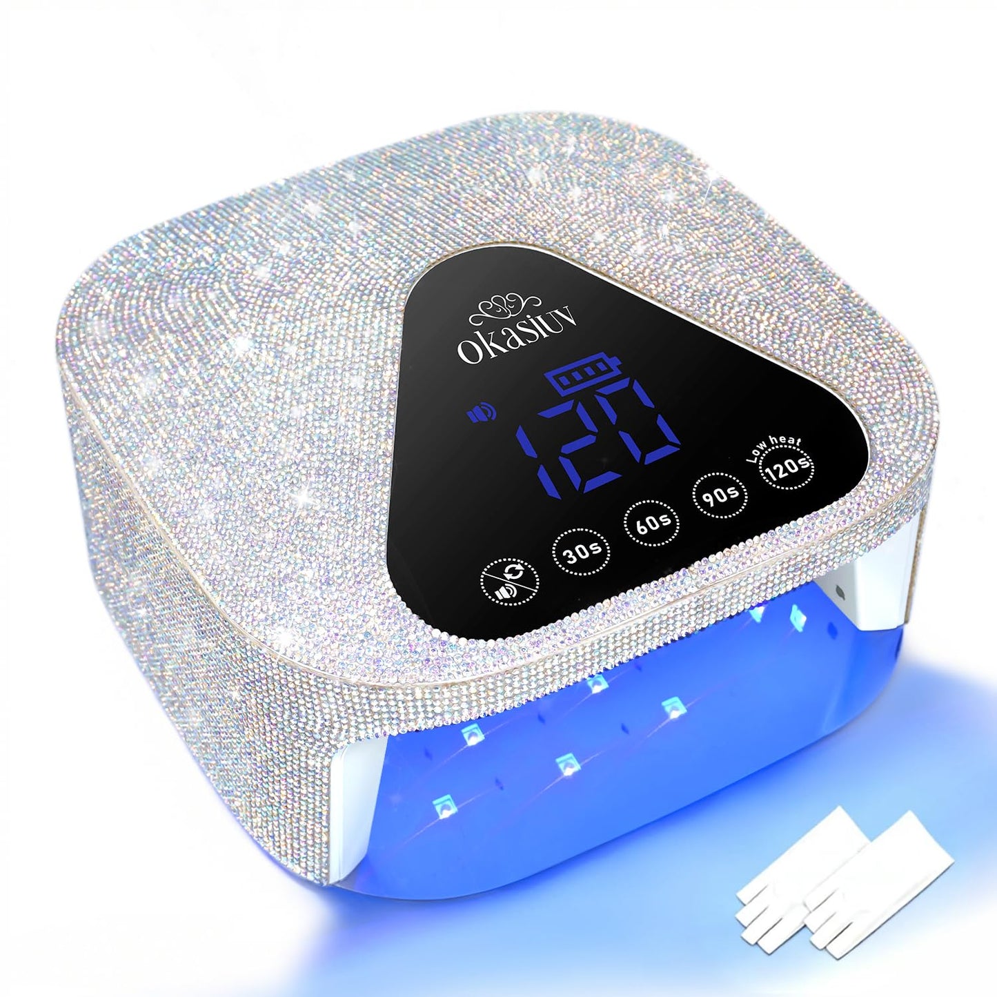 Okasiuv UV LED Nail Lamp with UV Gloves,Magnetic Metal Mirror Base Cordless Nail Dryer, Gel Polish Curing Light with 4 Timers,Touch Control Beauty & Personal Care Okasiuv