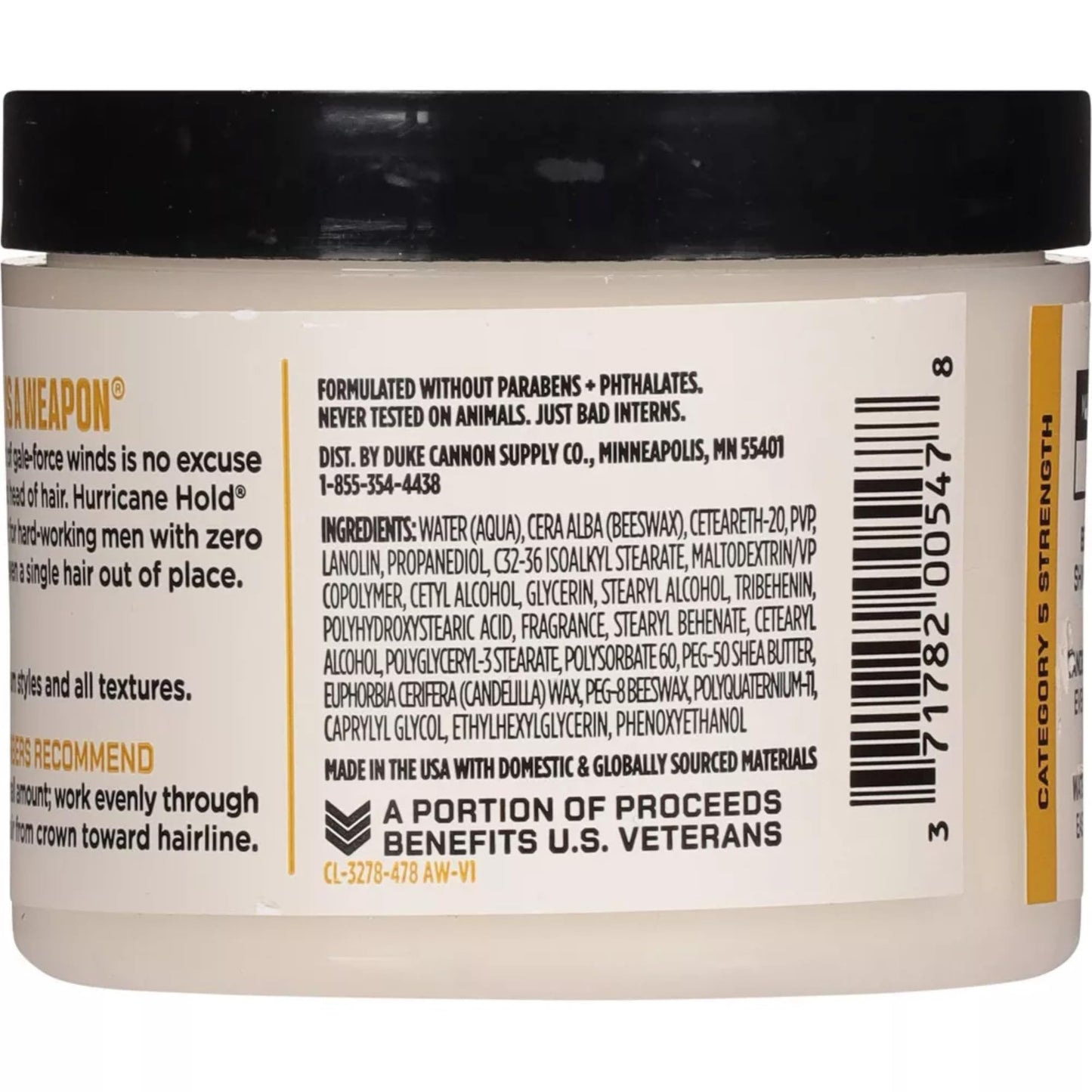 Duke Cannon News Anchor Hurricane Hold Pomade 2-Pack, 4.6oz - Maximum Hold, Matte Finish, Plant-Based Thickeners, Anti-Static, Fresh Citrus