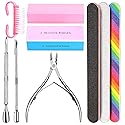 3pcs Double Sided Rectangular Nail File and Buffer, Buffer Block Sponge Polished, Nail Brush, Come with Cuticle Nipper and Pusher, Perfect Manicure