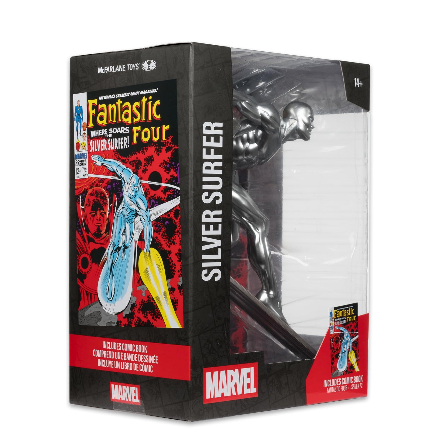 McFarlane Toys -Marvel Silver Surfer 1:6th Scale Collectible with Scene (Fantastic Four #72)