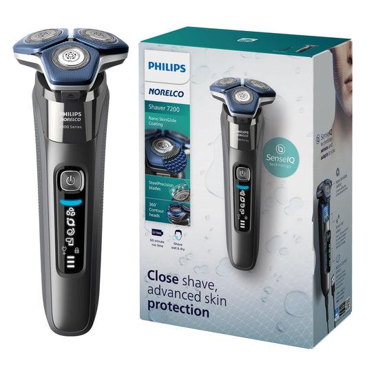 Philips Norelco Shaver 7200, Rechargeable Wet & Dry Electric Shaver with SenseIQ Technology and Pop-up Trimmer, S7887/82
