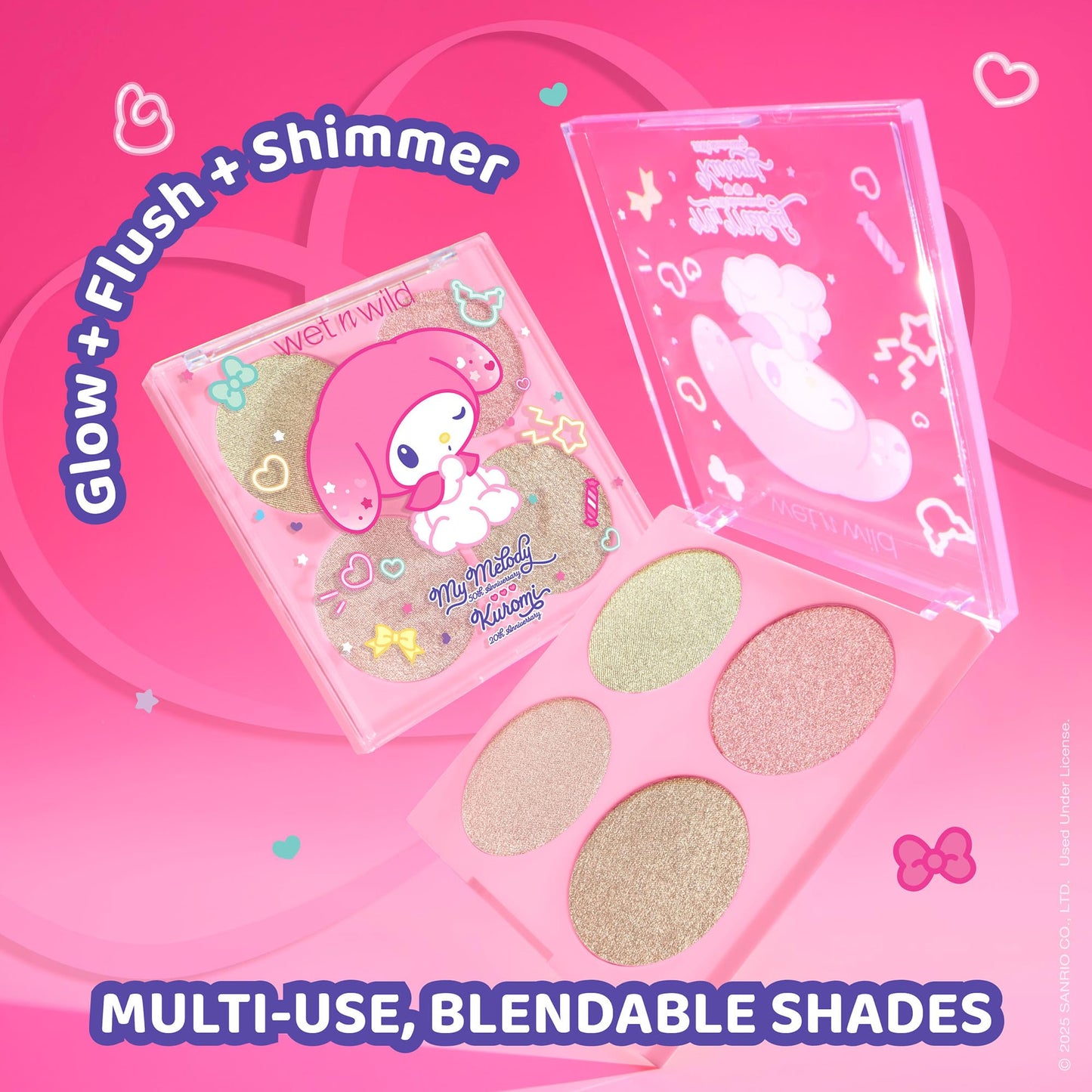 wet n wild My Melody and Kuromi Face Quad - My Sweet Glow