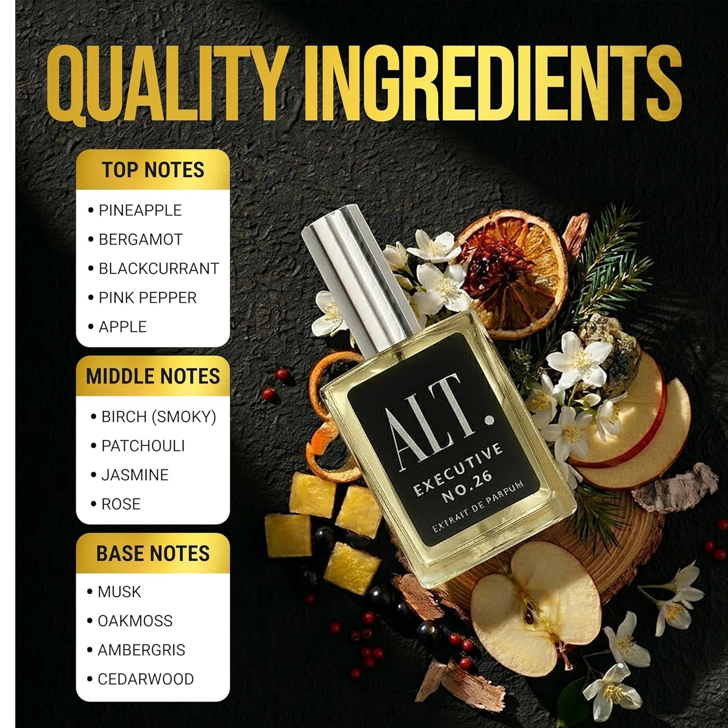 ALT. FRAGRANCES Executive No. 26 - Inspired by Avntus, Perfume for Men, Extrait de Parfum, Long Lasting Woody Fruity Perfume for Men with Bergamot Beauty and Personal Care ALT. FRAGRANCES