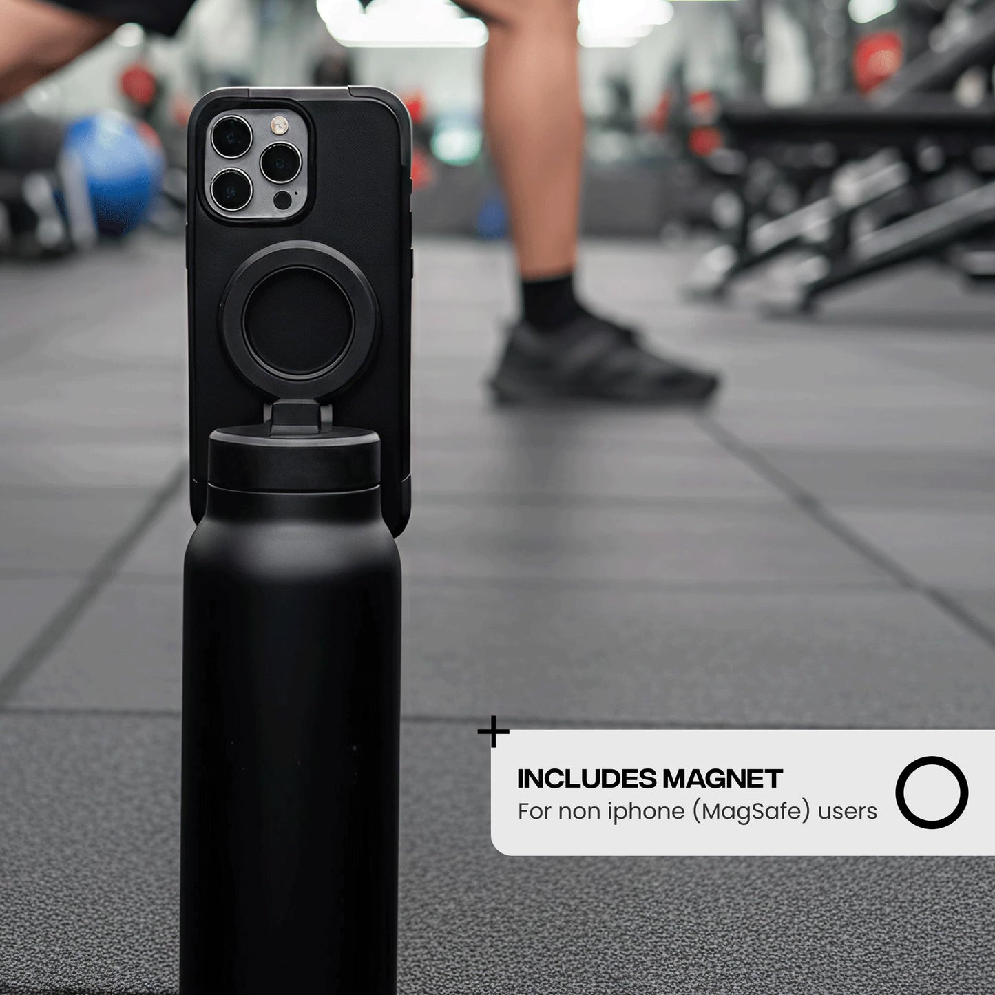 Ringo PRO Water Bottle with Magnetic Phone Mount & Sip Straw Lid - Insulated Stainless Steel Bottle for Workouts, Content Creation, Navigation