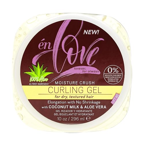 én Love Moisture Crush Curling Gel with Natural Coconut Milk & Pure Aloe Vera for Curly or Wavy Hair | Non-Flaking & Alcohol-Free | Defines Curls