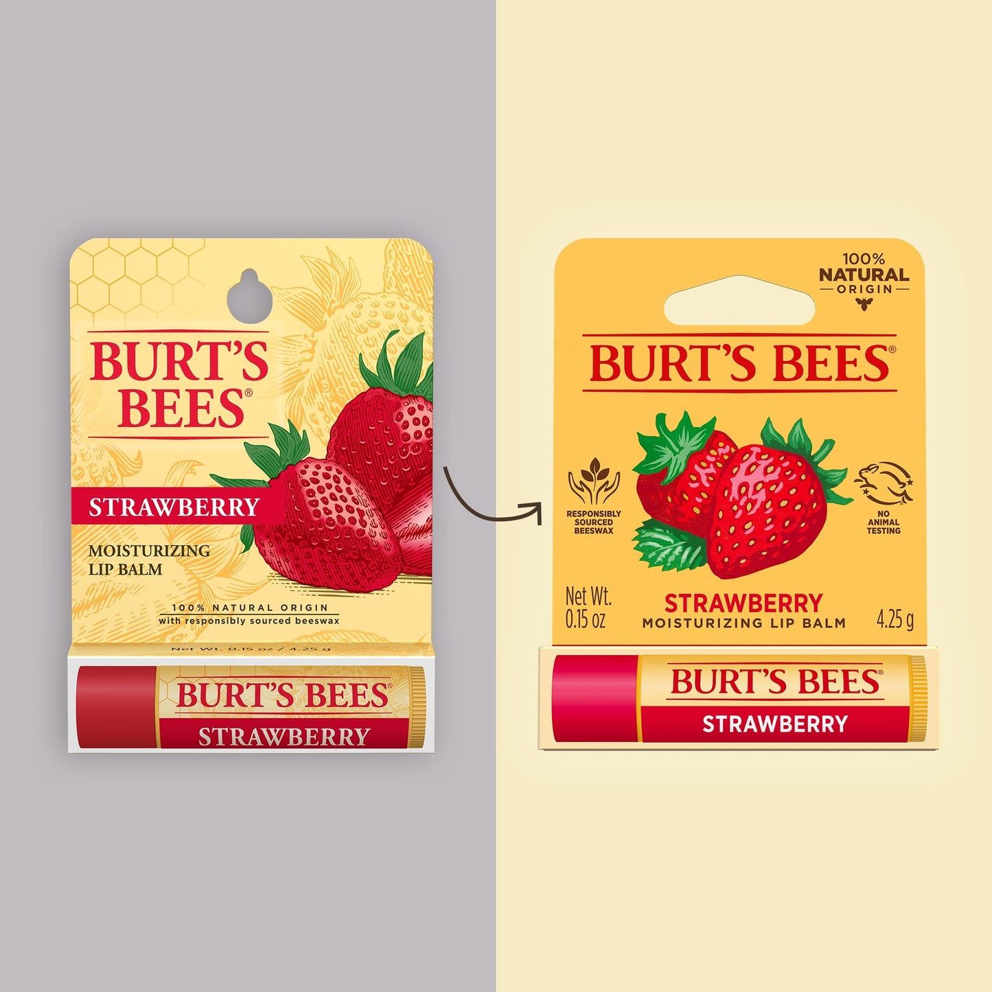 Burt's Bees Moisturizing Lip Balm, Strawberry, 0.15 Ounce