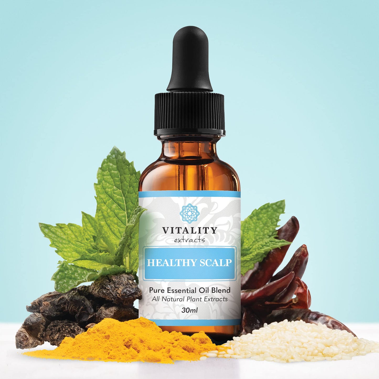 Vitality Extracts Healthy Scalp Essential Oil Blend - 30ml, Cleanse, Hair Growth, Amla Oil, Ayurvedic, Hair Repair, Strengthening, Rejuvenate, Luster