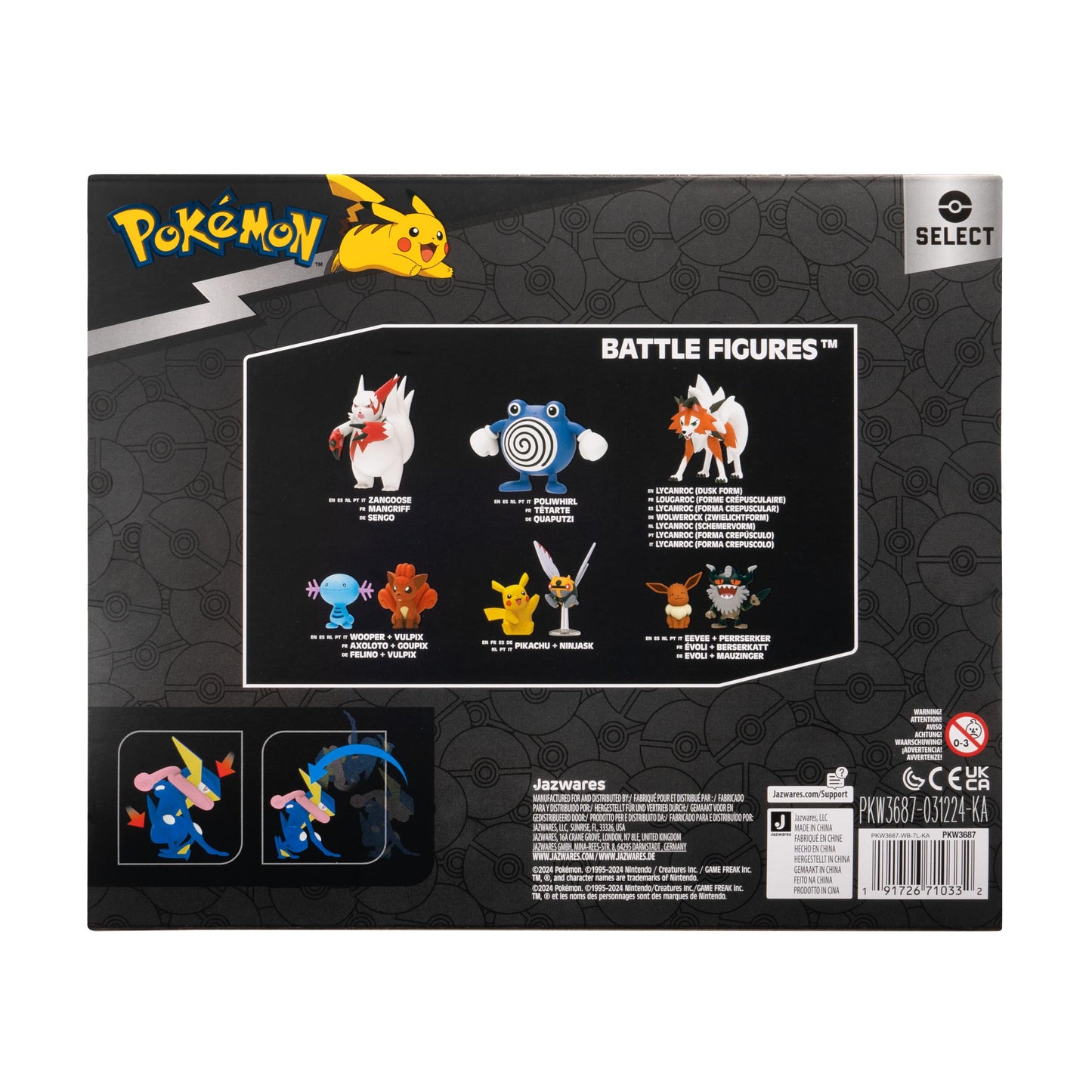 Pokemon Select Evolution Pack - Features 2-Inch Froakie, 3-Inch Frogadier and 4.5-Inch Greninja Battle Figures